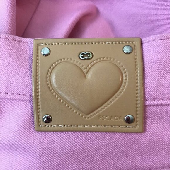 NWOT Escada Pink Women's Pants High Rise 5 Pocket Zip up Size 38 - Picture 8 of 8